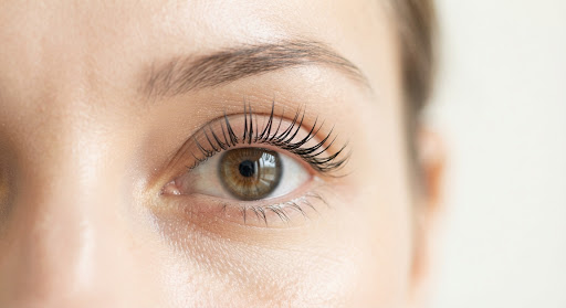 Geschwungene Naturwimpern nach einem Lash Lifting